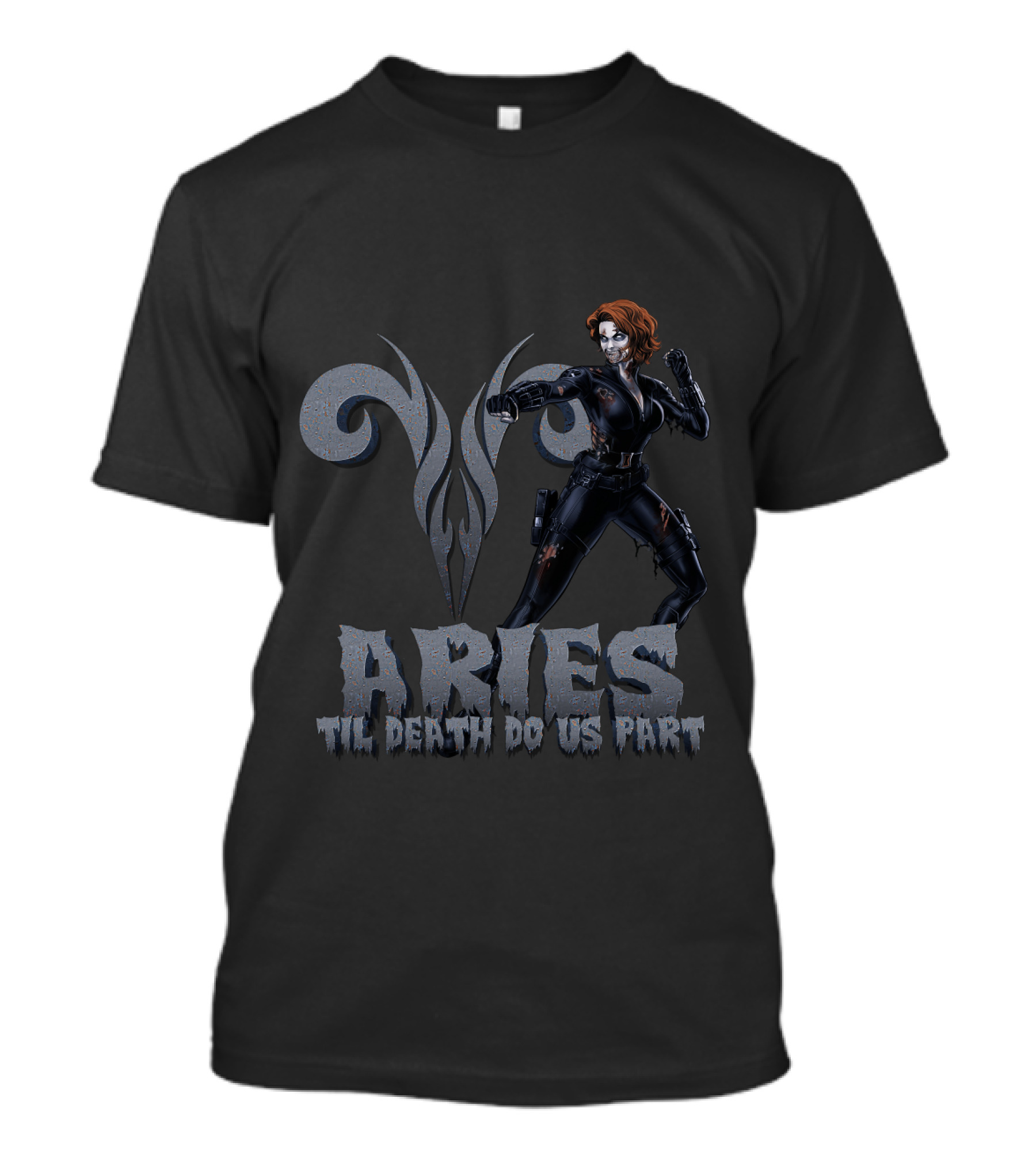 Black Widow Aries Til Death Do Us Part Marvel Fans T-Shirt