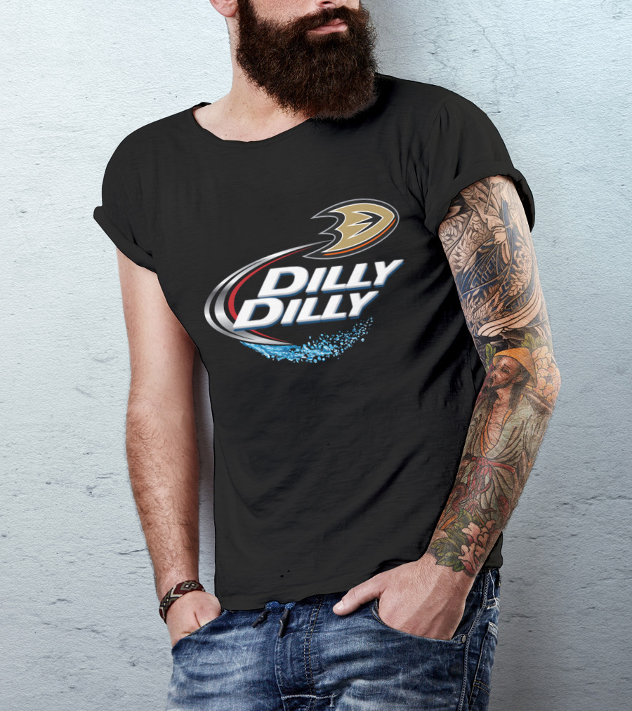 Anaheim Ducks Hockey Fans Dilly Dilly Logo With Splash T-Shirt