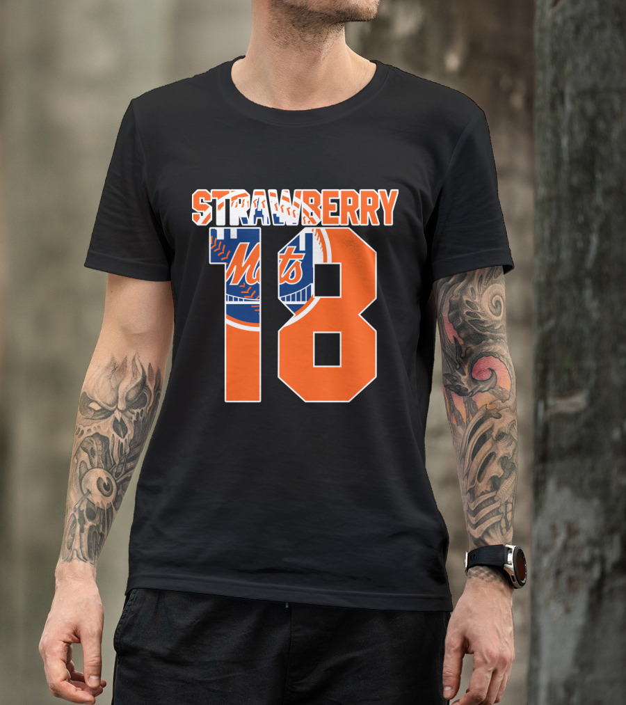New York Mets Darryl Strawberry 18 Mets T-Shirt