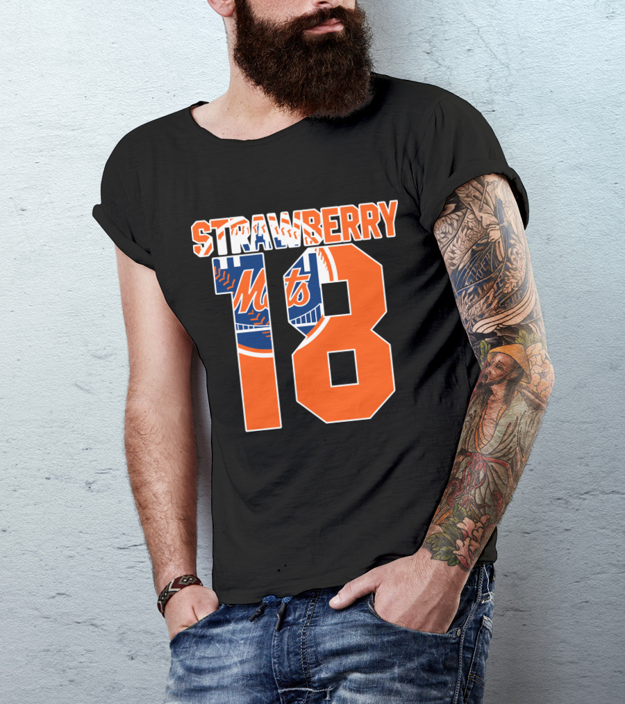 New York Mets Darryl Strawberry 18 Mets T-Shirt