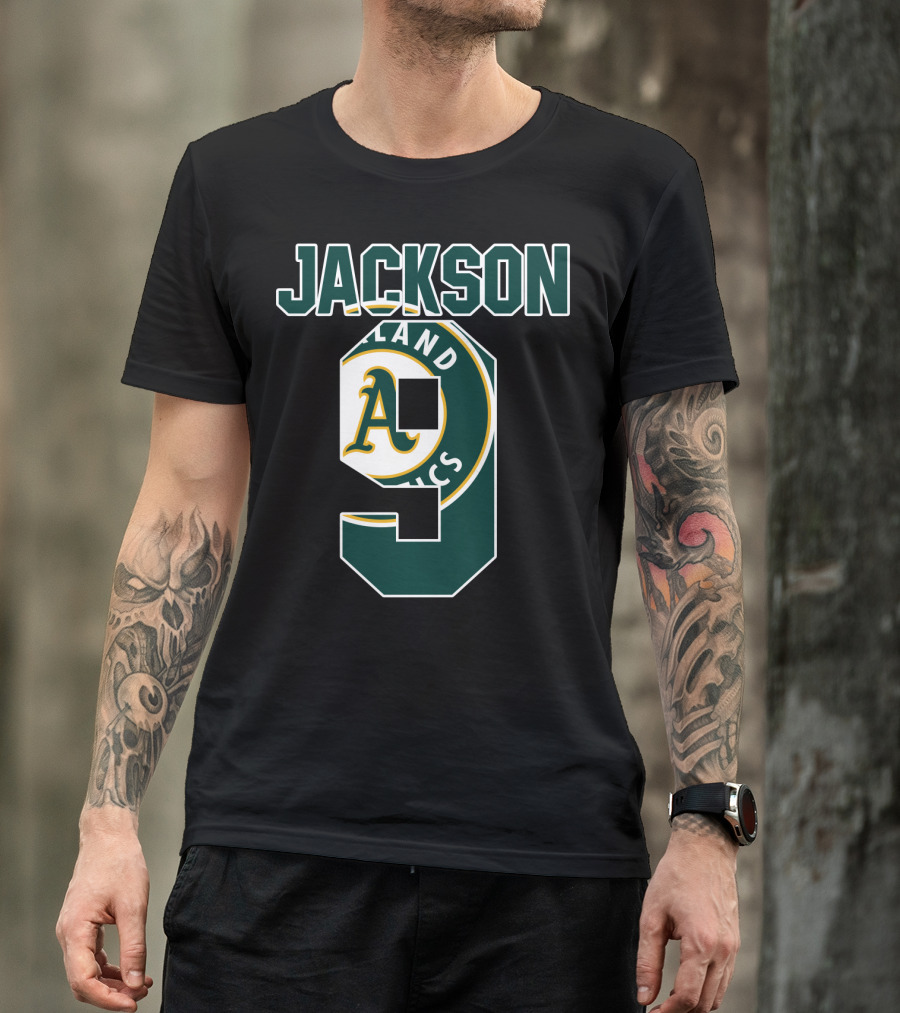 Oakland Athletics Reggie Jackson Number 9 Baseball Classic T-Shirt