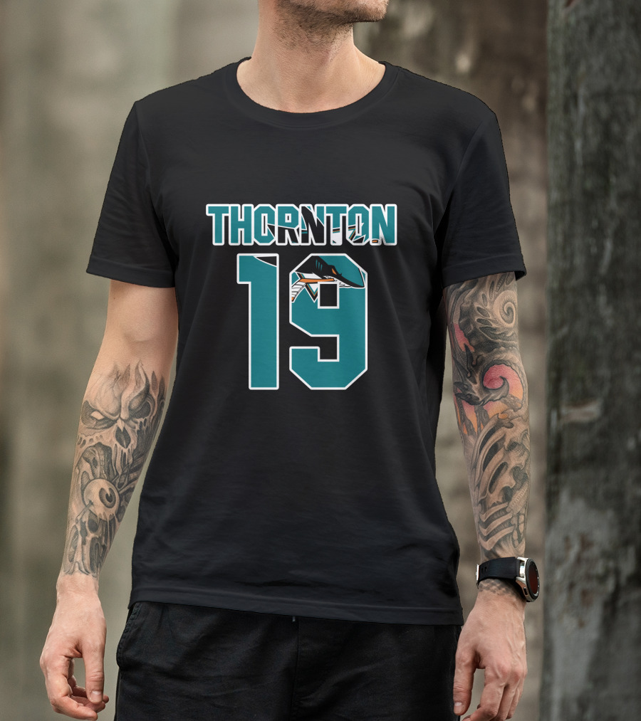 San Jose Sharks Joe Thornton 19 NHL Player Number T-Shirt