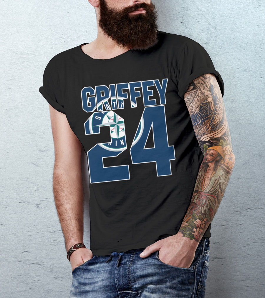 Griffey 24 Seattle Mariners Iconic Jersey Design With Team T-Shirt