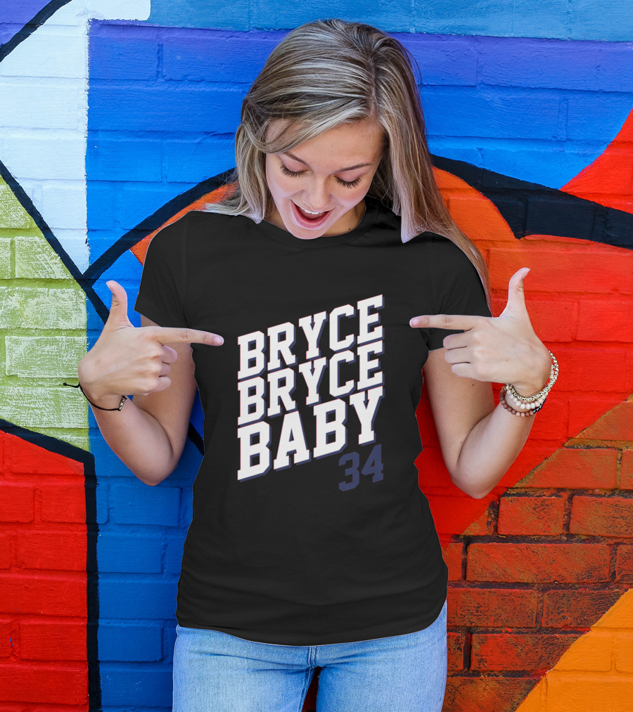Bryce Bryce Baby 34 Sports Reference Tee Featuring Athlete Number T-Shirt