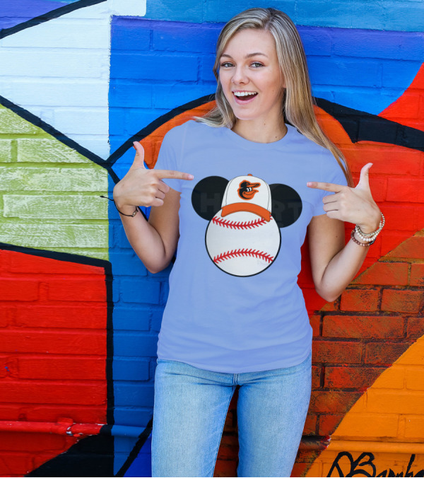 Baltimore Orioles Mickey Ears Baseball Hat With Team T-Shirt