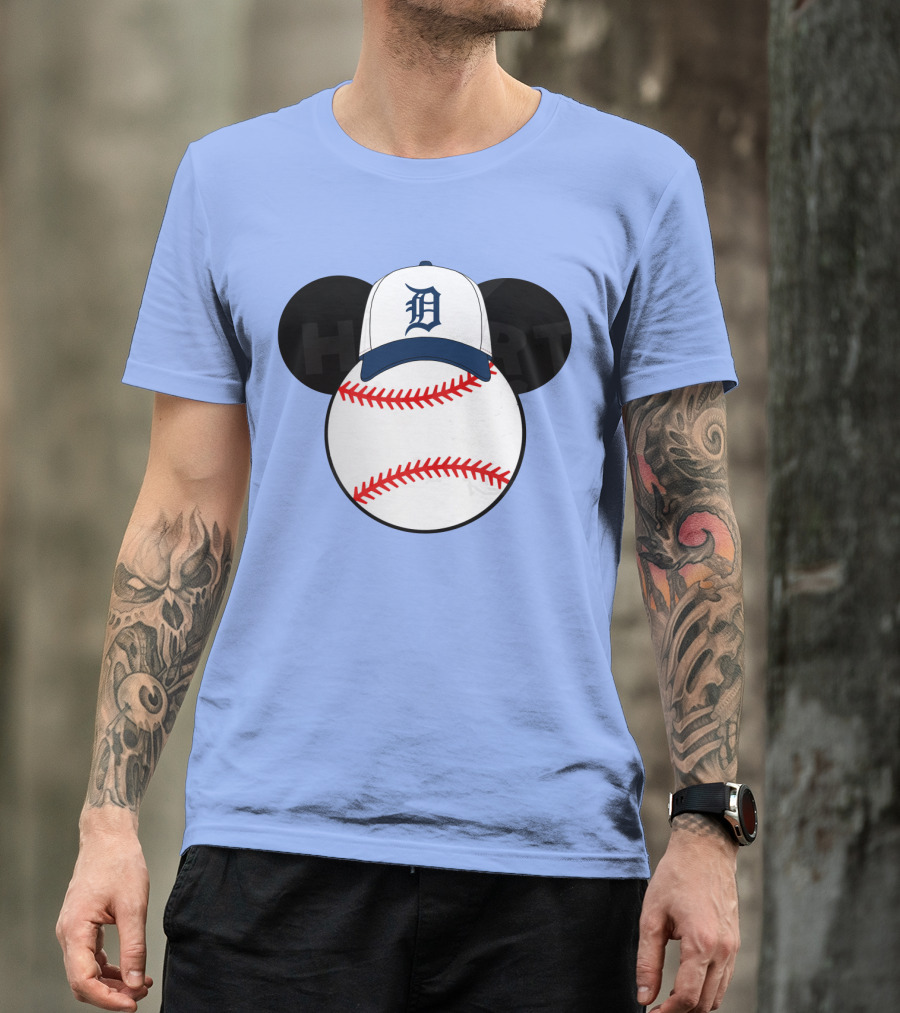 Detroit Tigers Mickey Mouse Ears Baseball Cap T-Shirt