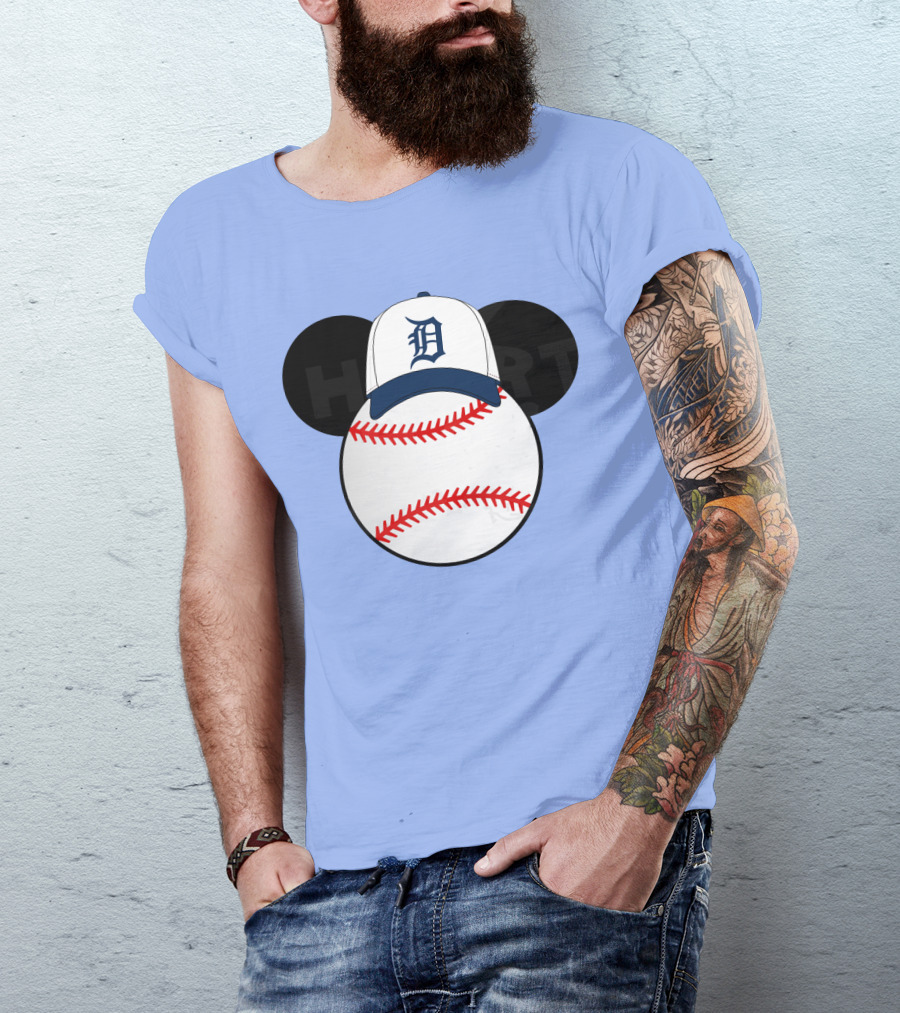 Detroit Tigers Mickey Mouse Ears Baseball Cap T-Shirt