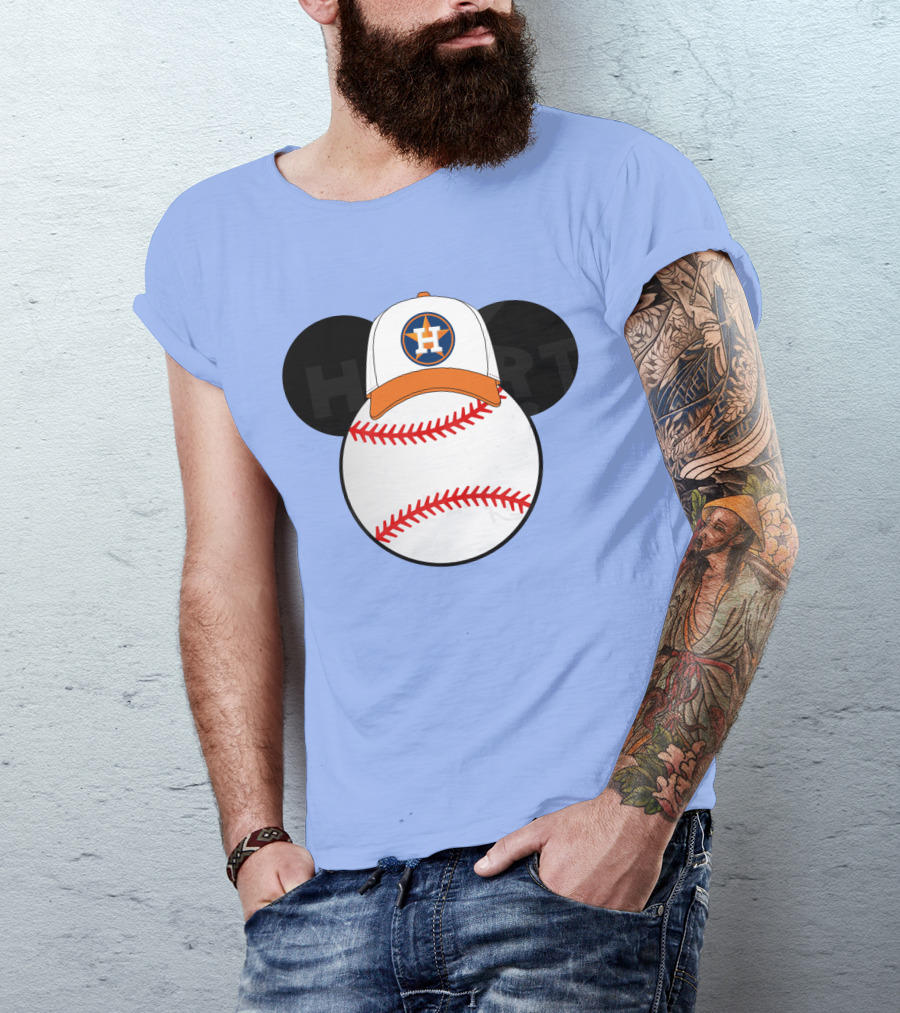 Houston Astros Mickey Mouse Baseball Cap T-Shirt