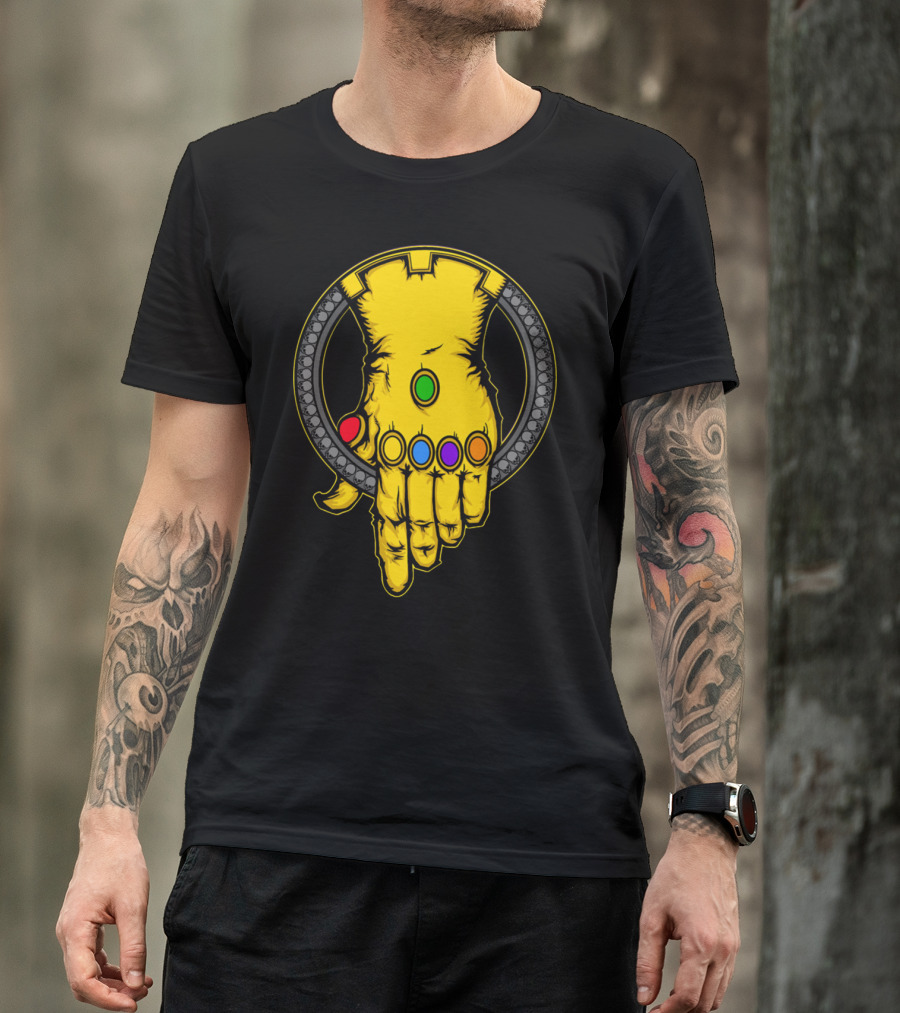 Thanos Infinity Gauntlet With Six Colorful Infinity Stones Iconic T-Shirt