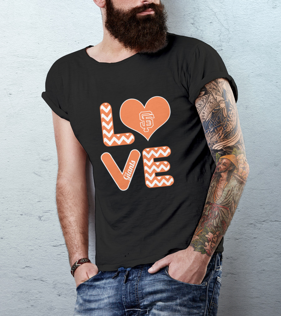Love San Francisco Giants Heart Logo Fan Baseball T-Shirt