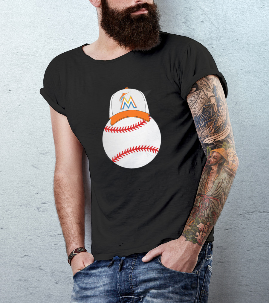 Miami Marlins Mickey Mouse Ears Baseball Hat Classic T-Shirt