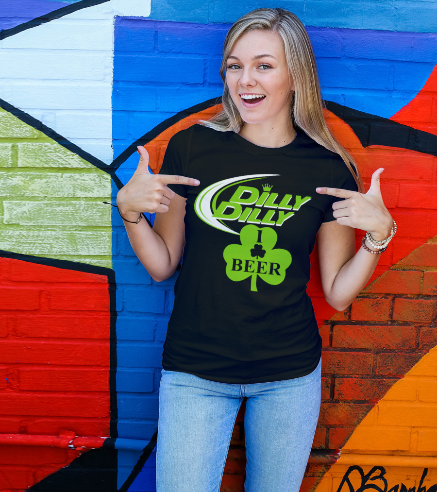 St Patricks Day Dilly Dilly I Love Beer Clover Green Shamrock T-Shirt