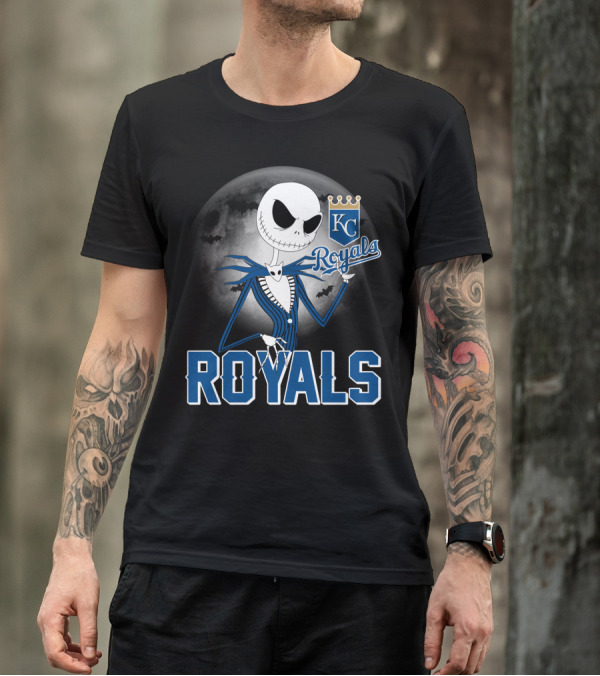 Jack Skellington Halloween Kansas City Royals Moon T-Shirt