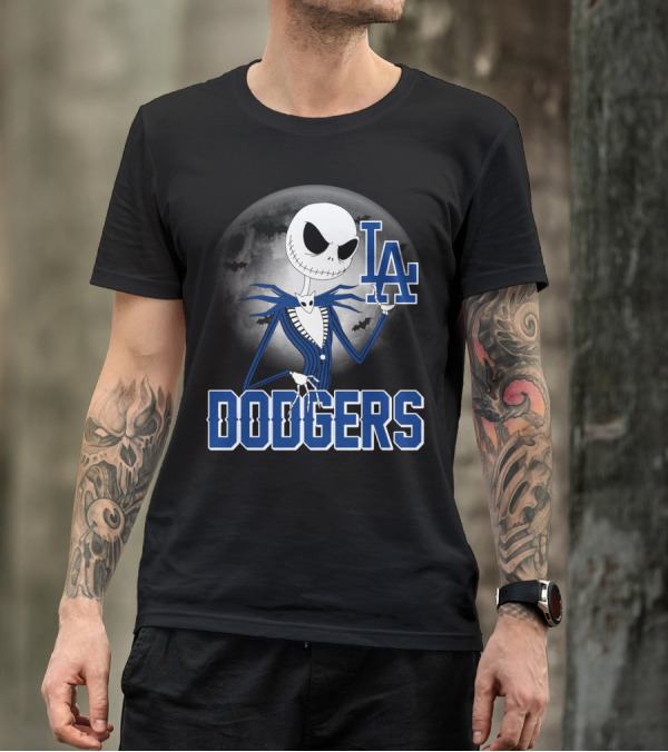 Jack Skellington Los Angeles Dodgers Halloween T-Shirt