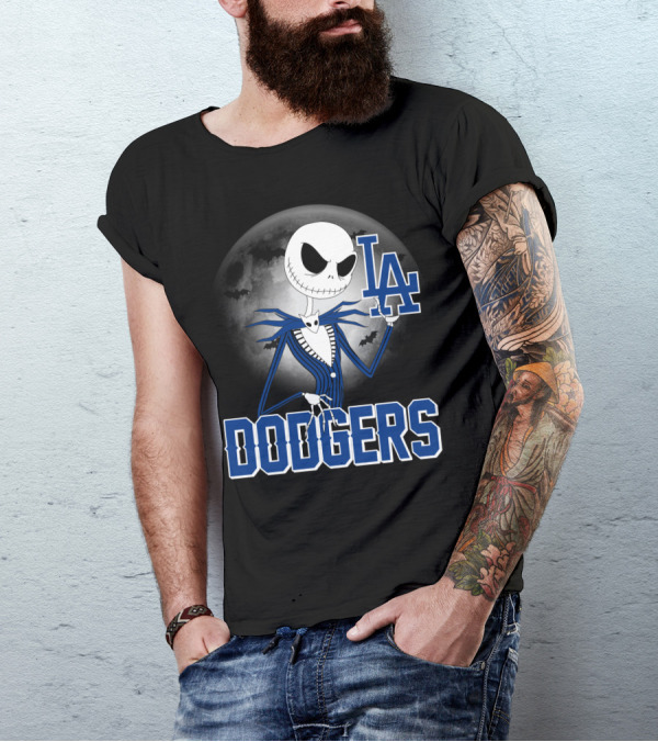Jack Skellington Los Angeles Dodgers Halloween T-Shirt