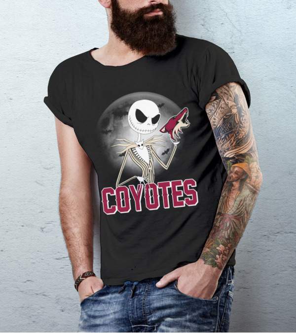 Jack Skellington Coyotes Halloween Moon Arizona T-Shirt