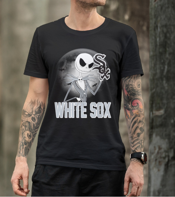 Jack Skellington Halloween Chicago White Sox Moon Bats T-Shirt
