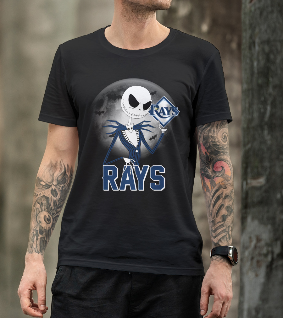 Jack Skellington Tampa Bay Rays Halloween Moon T-Shirt