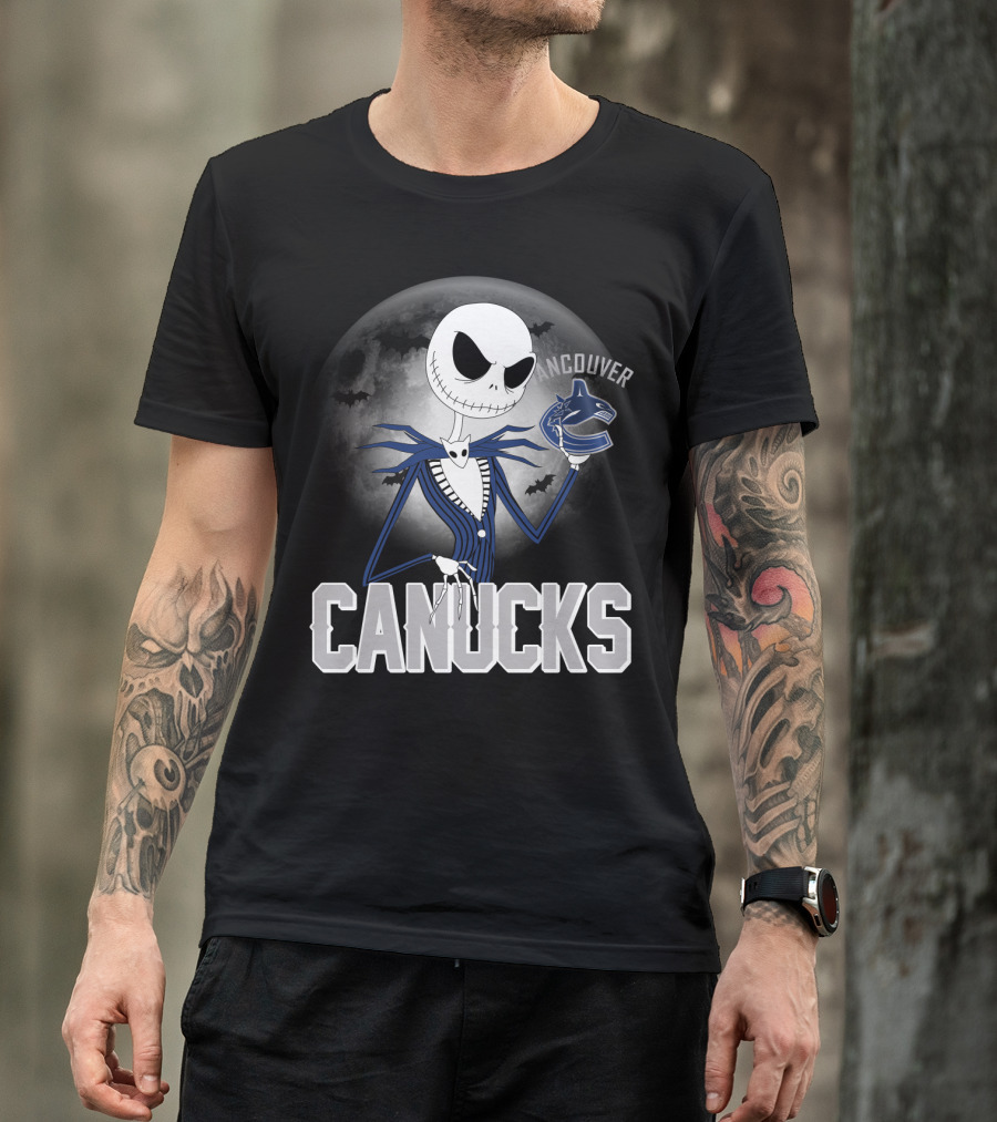 Jack Skellington Canucks Halloween Vancouver NHL T-Shirt