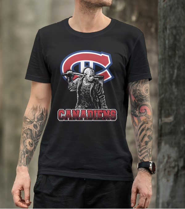 Jason Voorhees Hockey With Montreal Canadiens Logo Fans T-Shirt