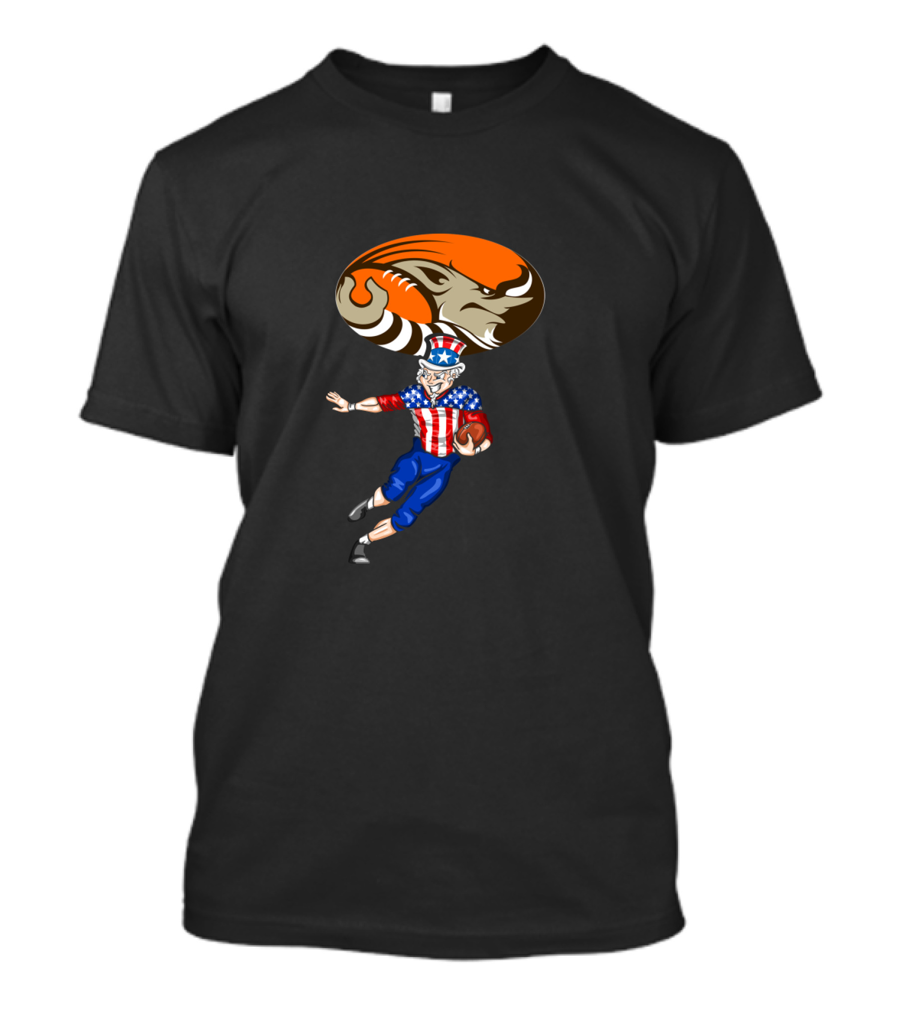 Cleveland Browns Uncle Sam 4th Of July Football T-Shirt