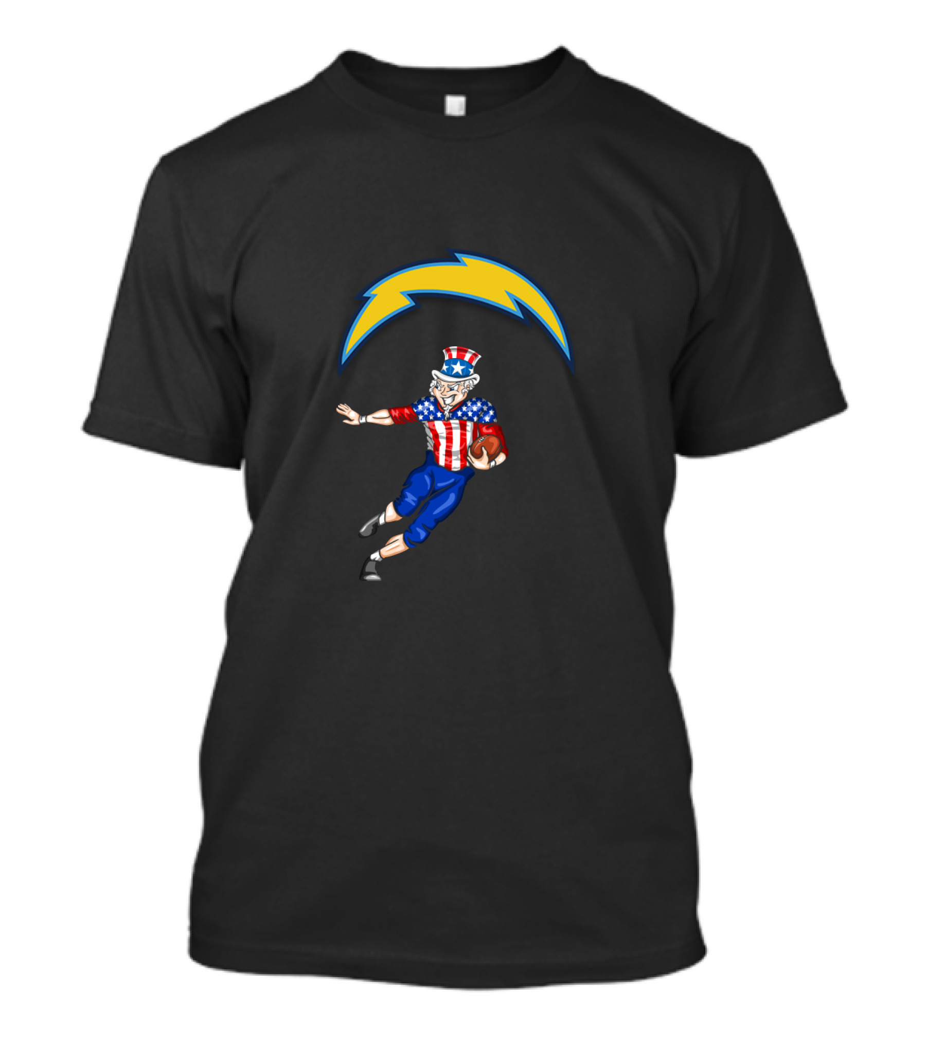 Los Angeles Chargers 4th Of July Uncle Sam Football T-Shirt