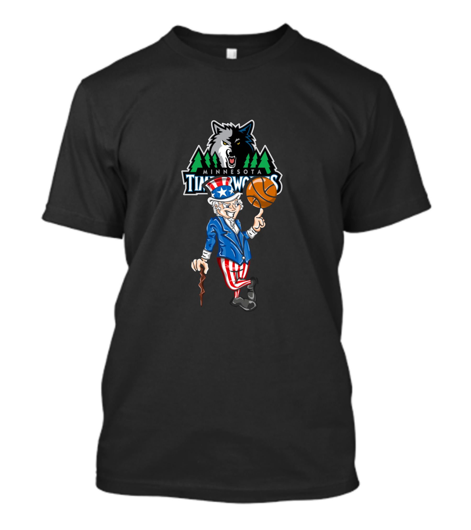 Minnesota Timberwolves Uncle Sam 4th July Basketball T-Shirt