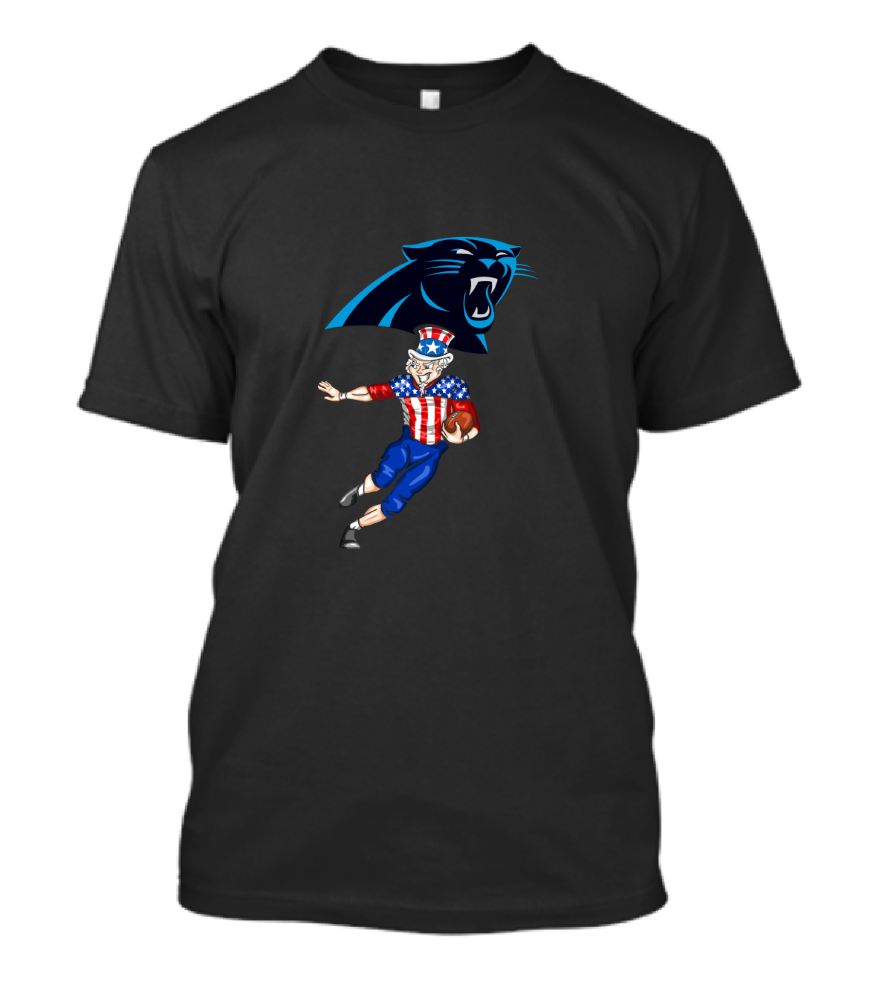 Carolina Panthers Uncle Sam Football 4th July Celebration NFL Fan Gear T-Shirt