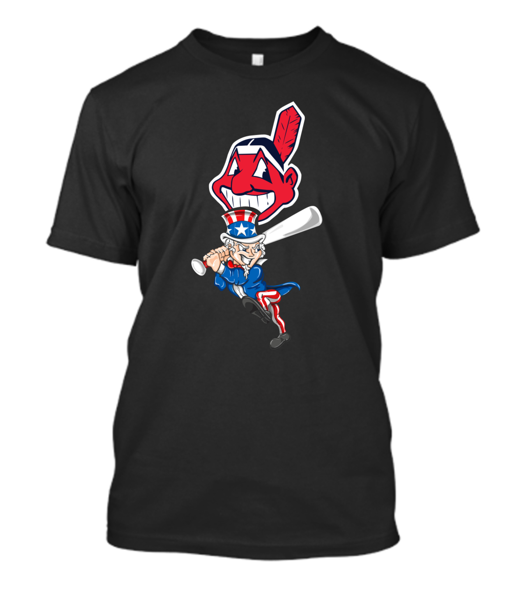Cleveland Indians 4th Of July Uncle Sam Baseball T-Shirt