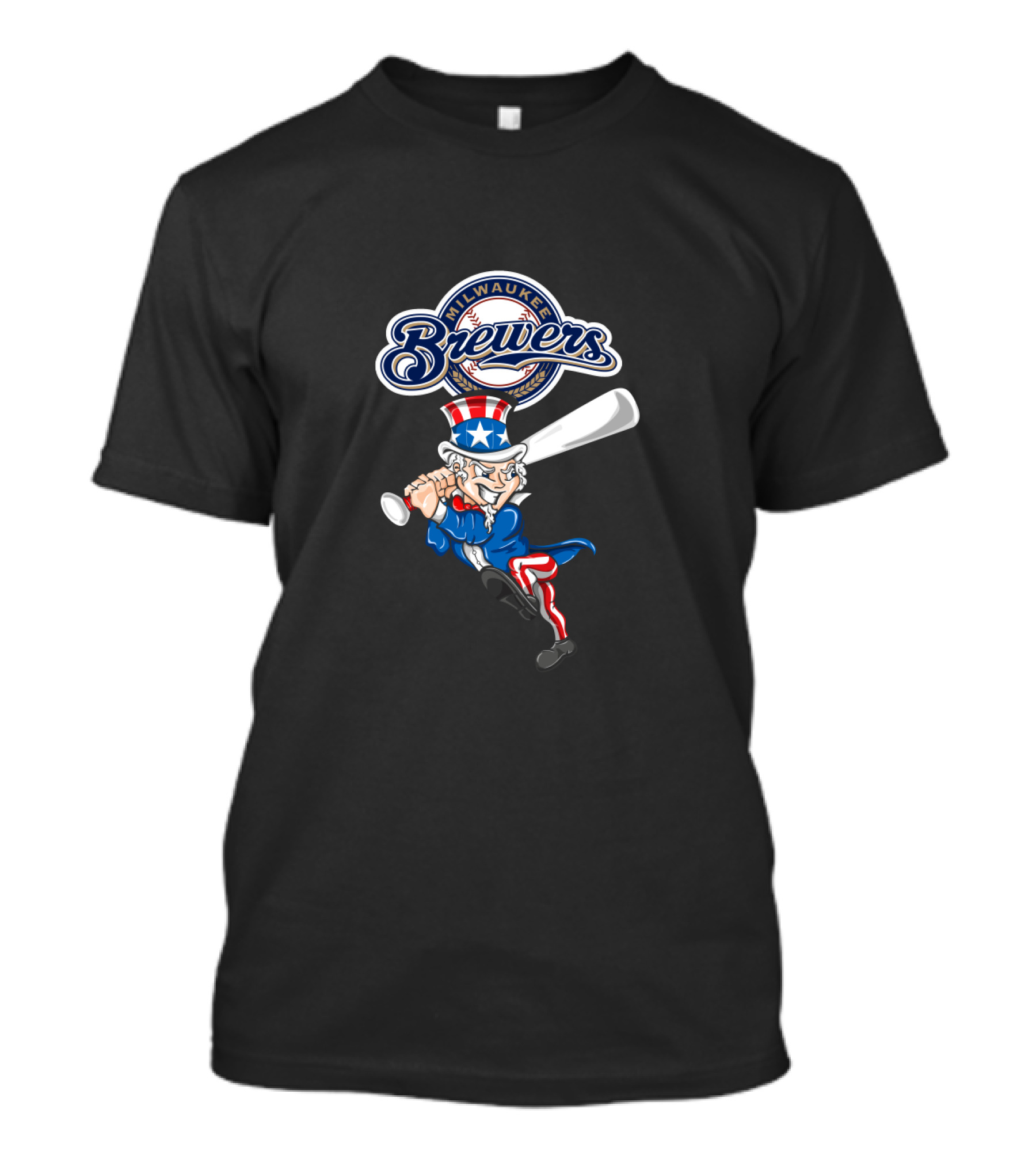 Milwaukee Brewers Uncle Sam 4th July Baseball Patriotic T-Shirt