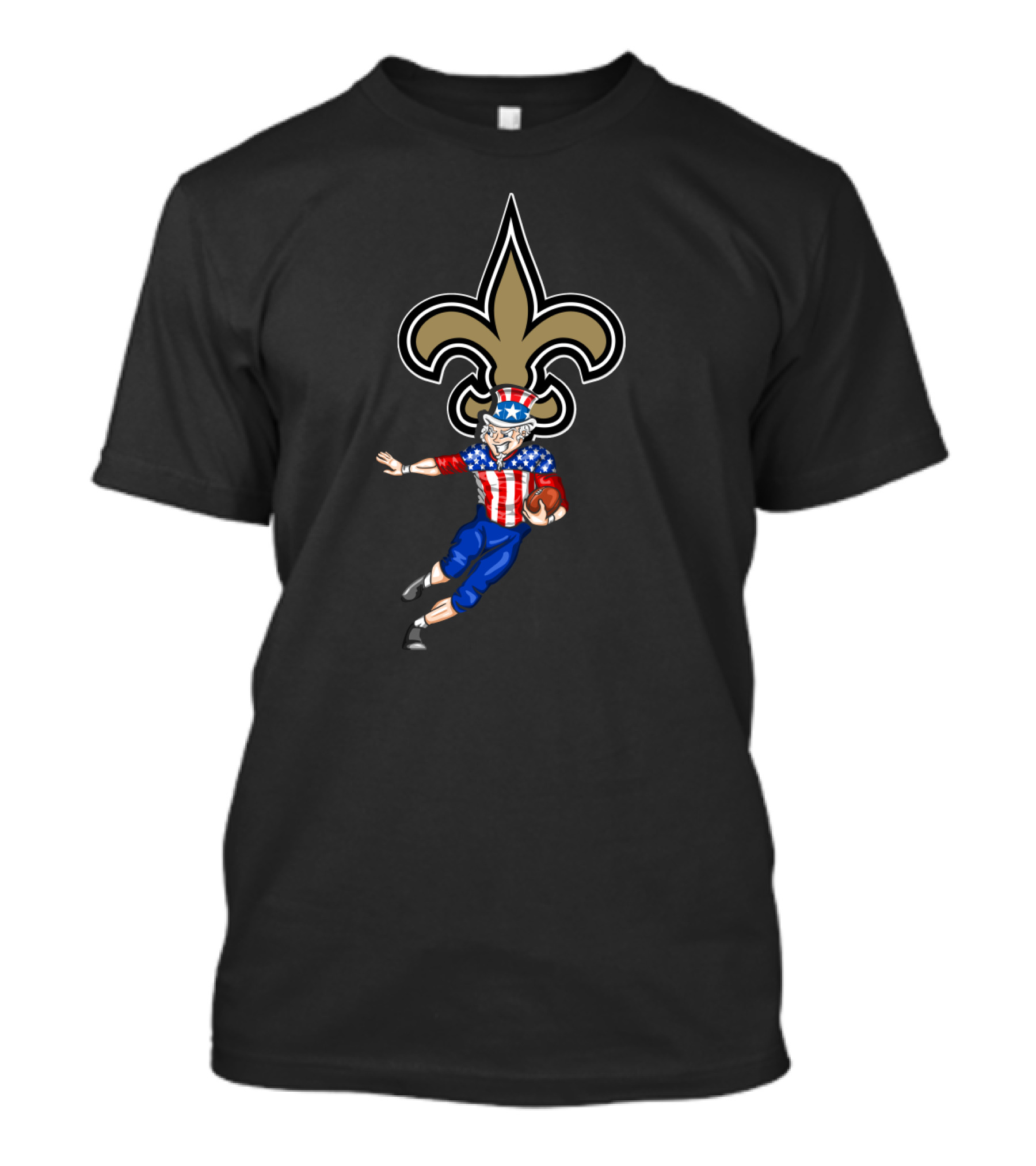 4th July New Orleans Saints Uncle Sam American Football Fleur-de-Lis T-Shirt