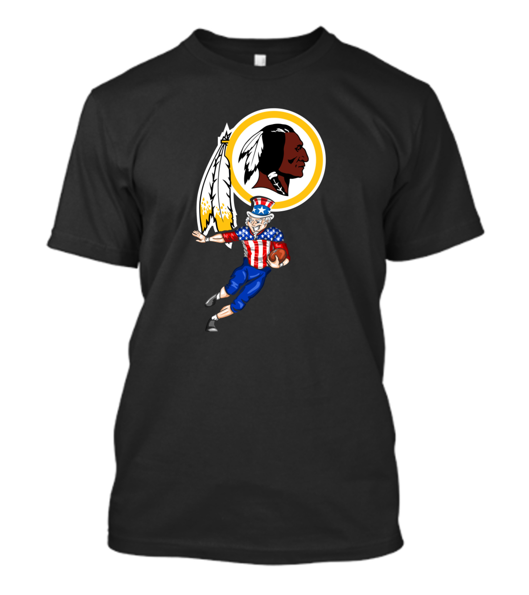 4th July Patriotic Uncle Sam With Washington Logo And Football T-Shirt