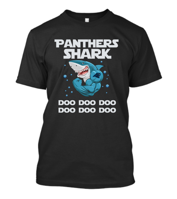 Carolina Panthers Shark Doo Doo Doo Featuring Muscular Shark And Team T-Shirt