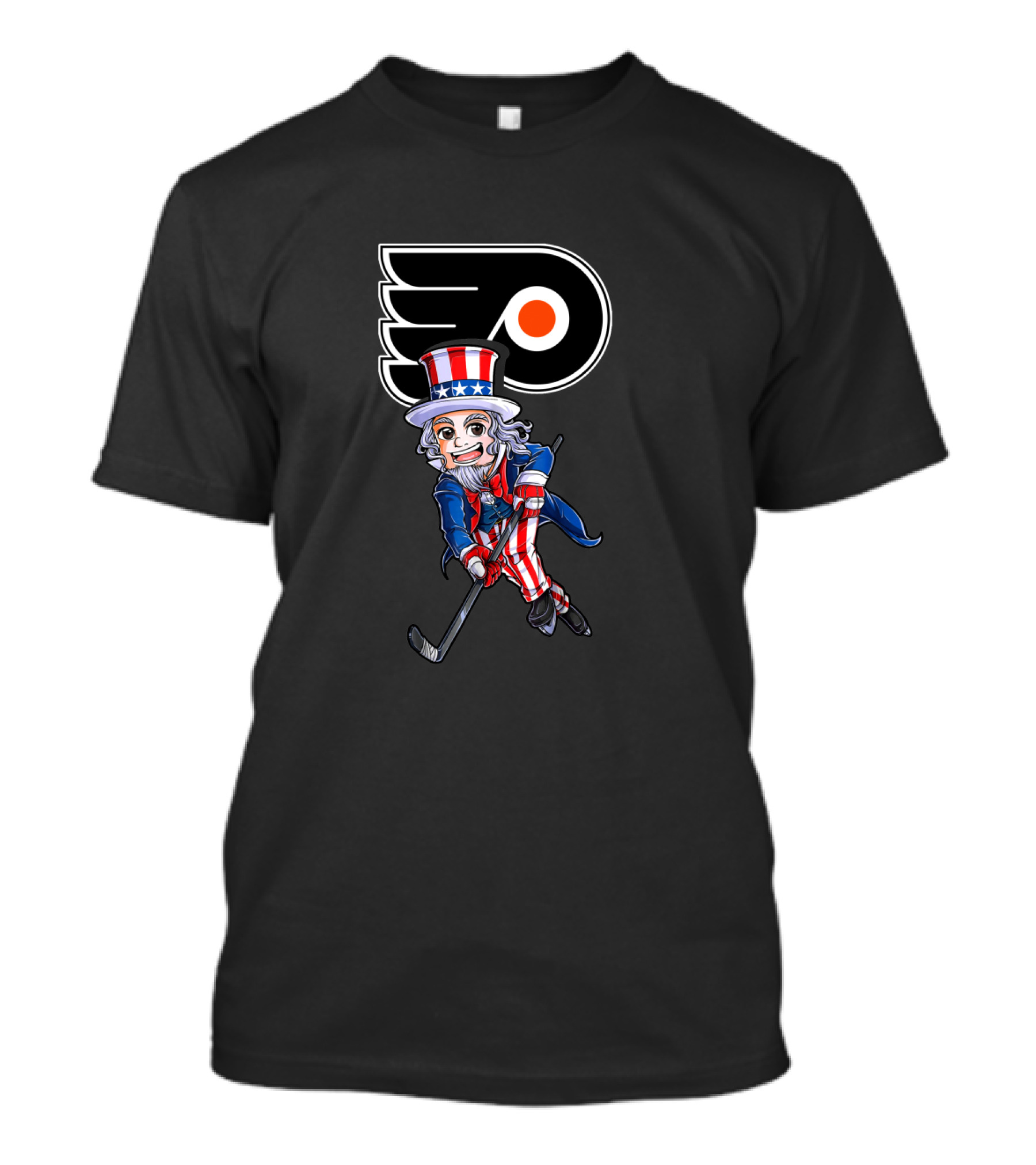 Uncle Sam Hockey Philadelphia Flyers 4th July Fan T-Shirt
