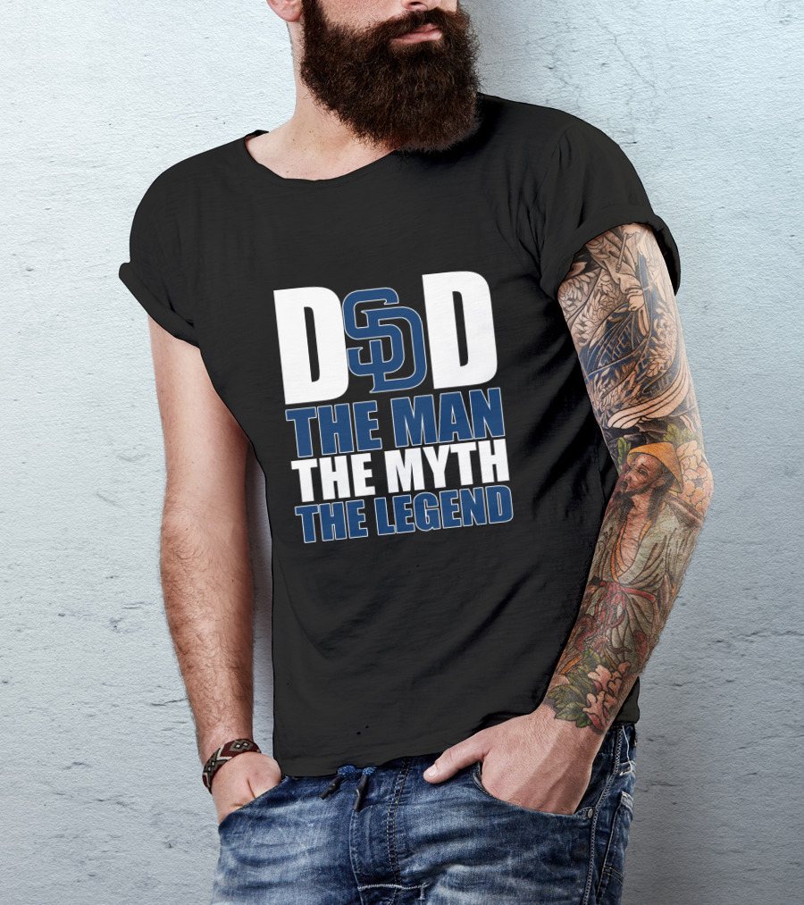 San Diego Padres Dad SD The Man The Myth The Legend T-Shirt
