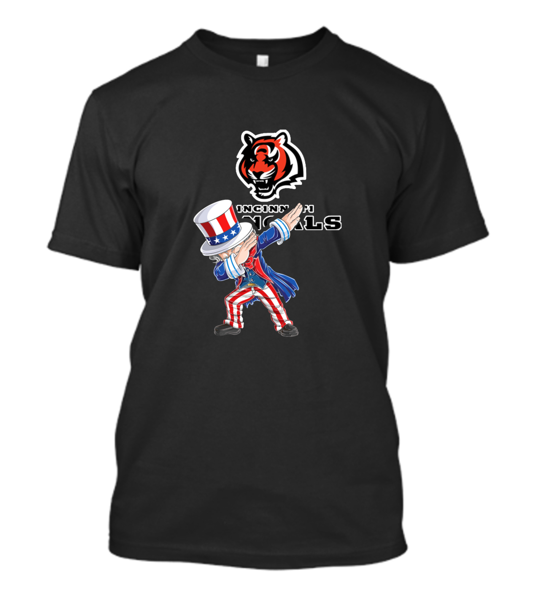 Uncle Sam Dabbing Cincinnati Bengals Logo 4th Of July T-Shirt
