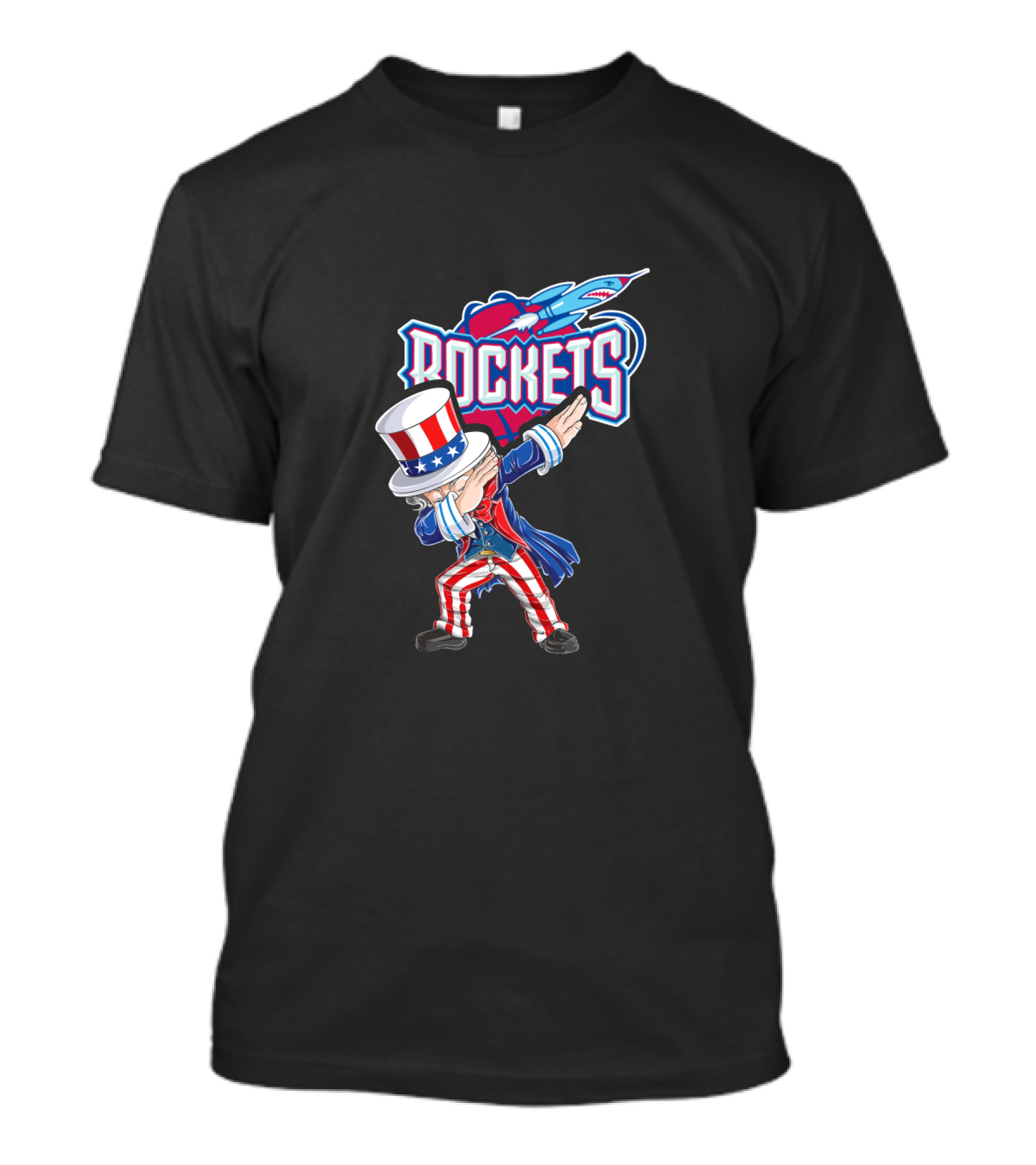 Uncle Sam Dabbing With Rockets Logo For 4th Of July T-Shirt