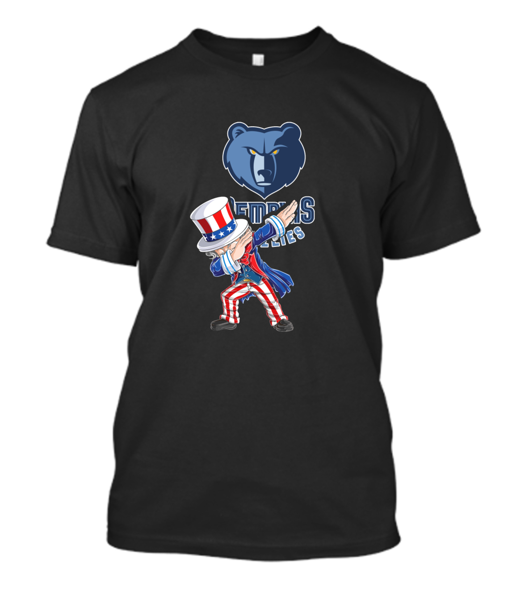 Uncle Sam Dabbing With Memphis Grizzlies Logo For 4th Of July T-Shirt