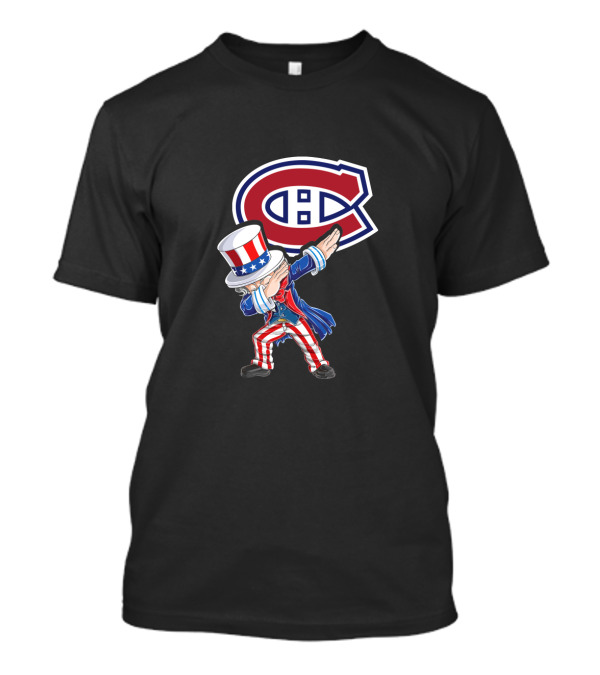 Uncle Sam Dabbing With Montreal Canadiens Logo 4th Of July T-Shirt