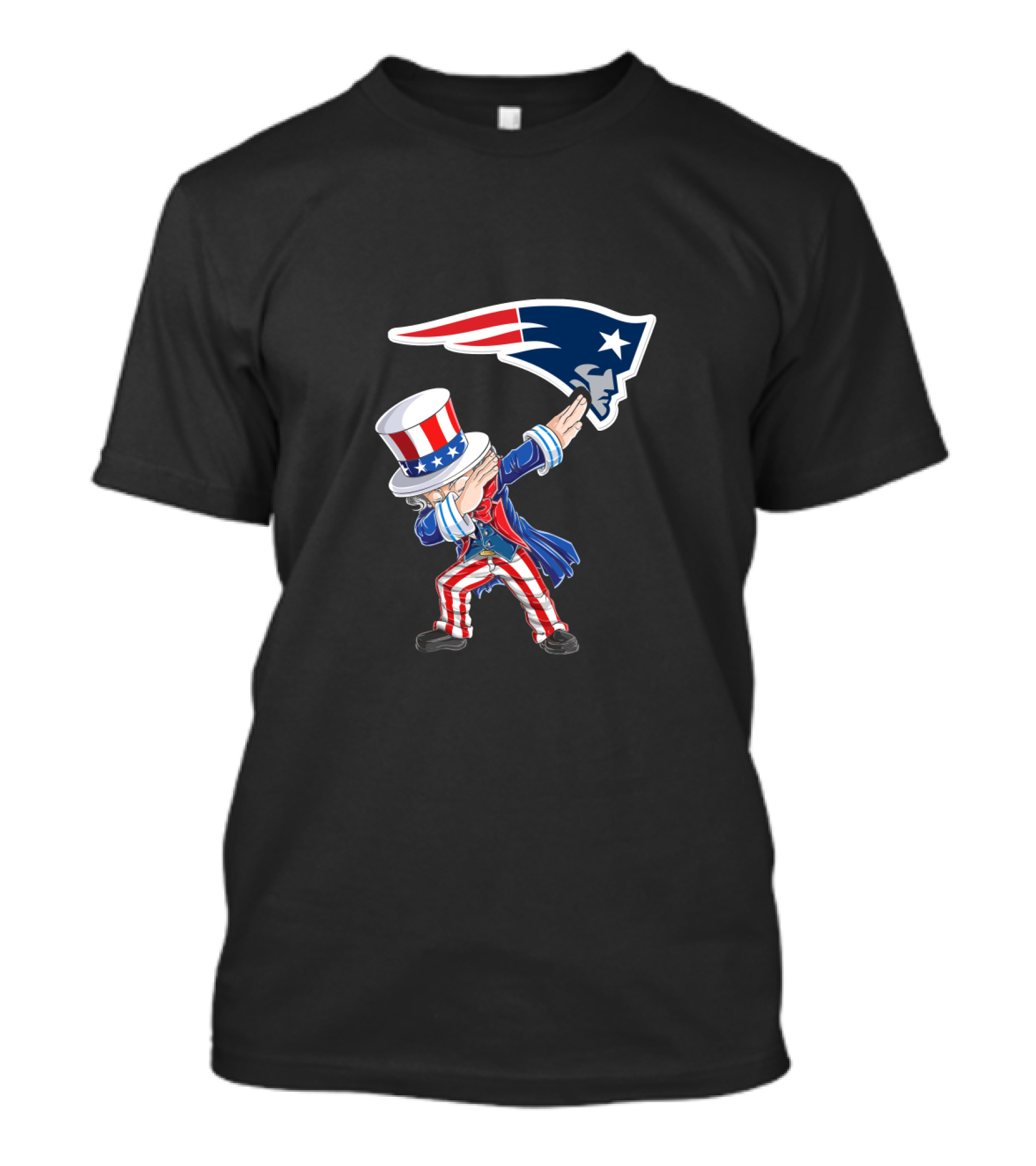 Uncle Sam Dabbing With New England Patriots Logo For 4th Of July T-Shirt