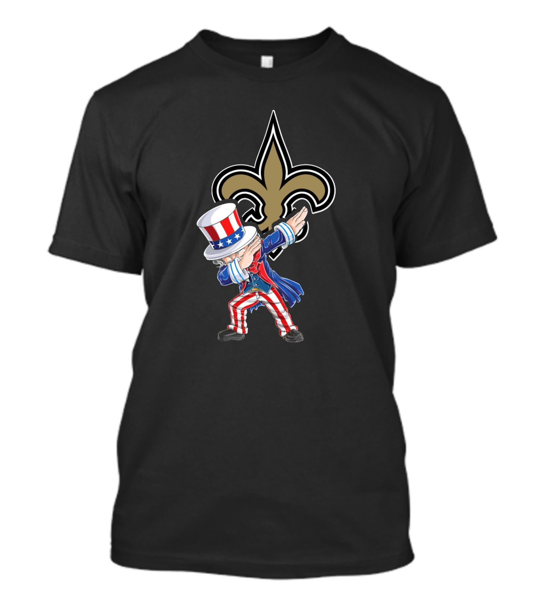 Uncle Sam Dabbing With New Orleans Saints Fleur-de-Lis For 4th Of July T-Shirt