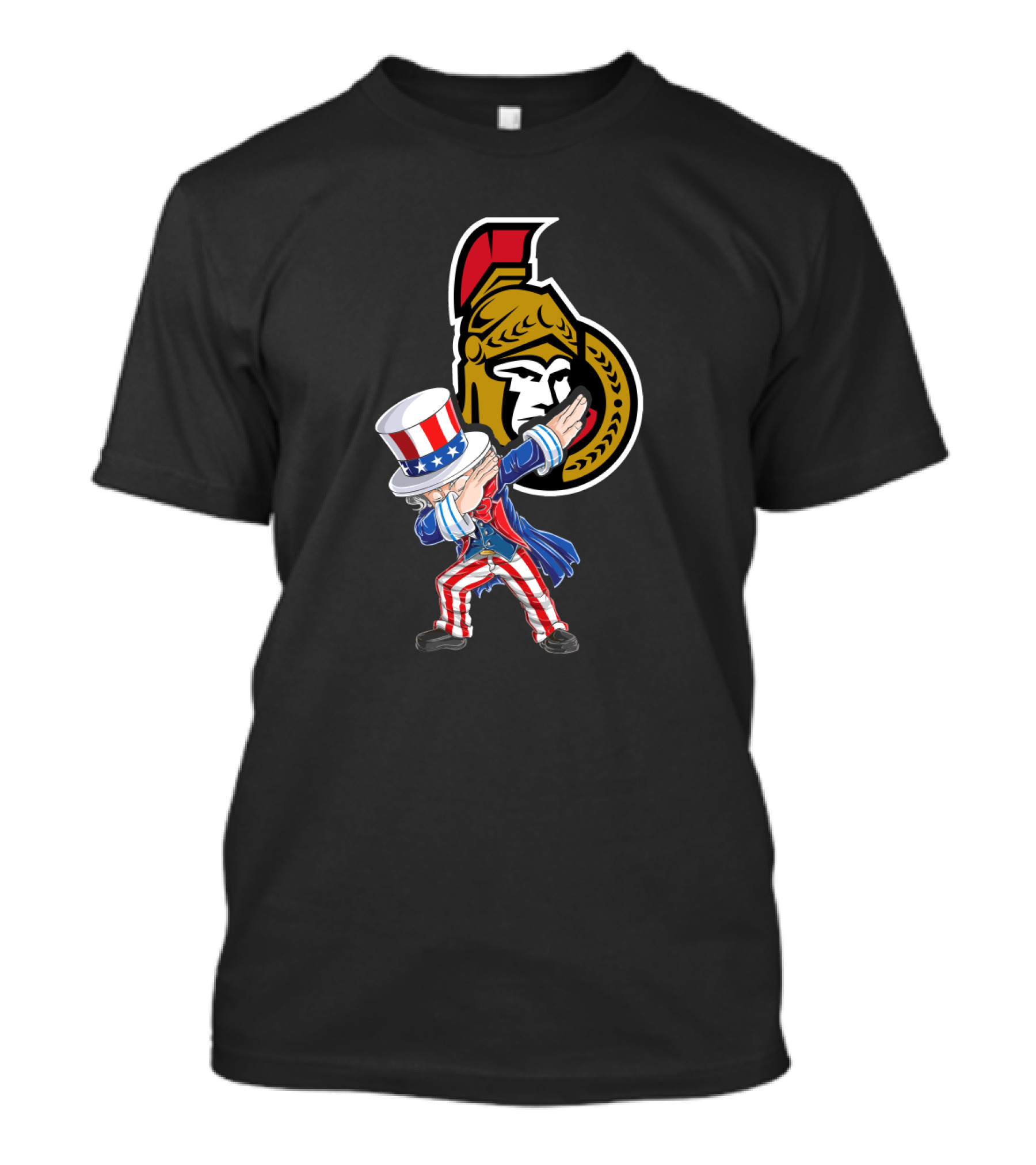 Uncle Sam Dabbing With Ottawa Senators Logo For 4th Of July T-Shirt