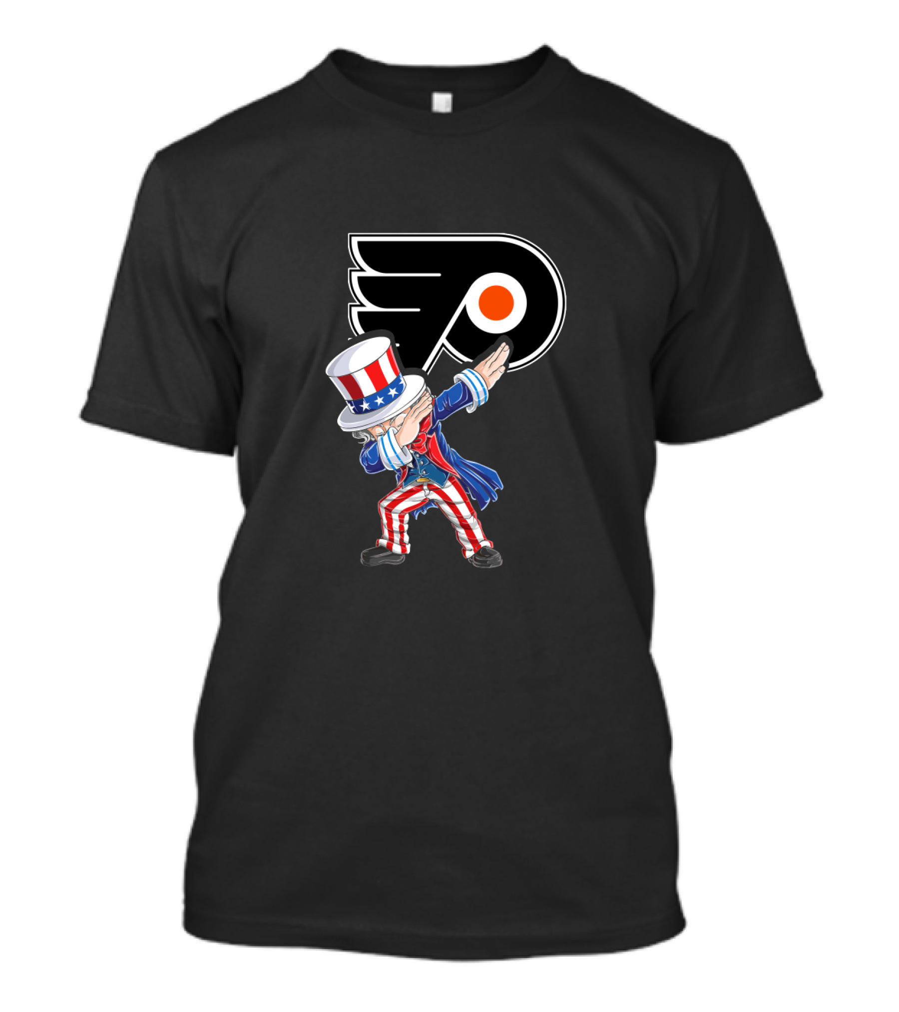 Dabbing Uncle Sam With Philadelphia Flyers Logo For 4th Of July T-Shirt