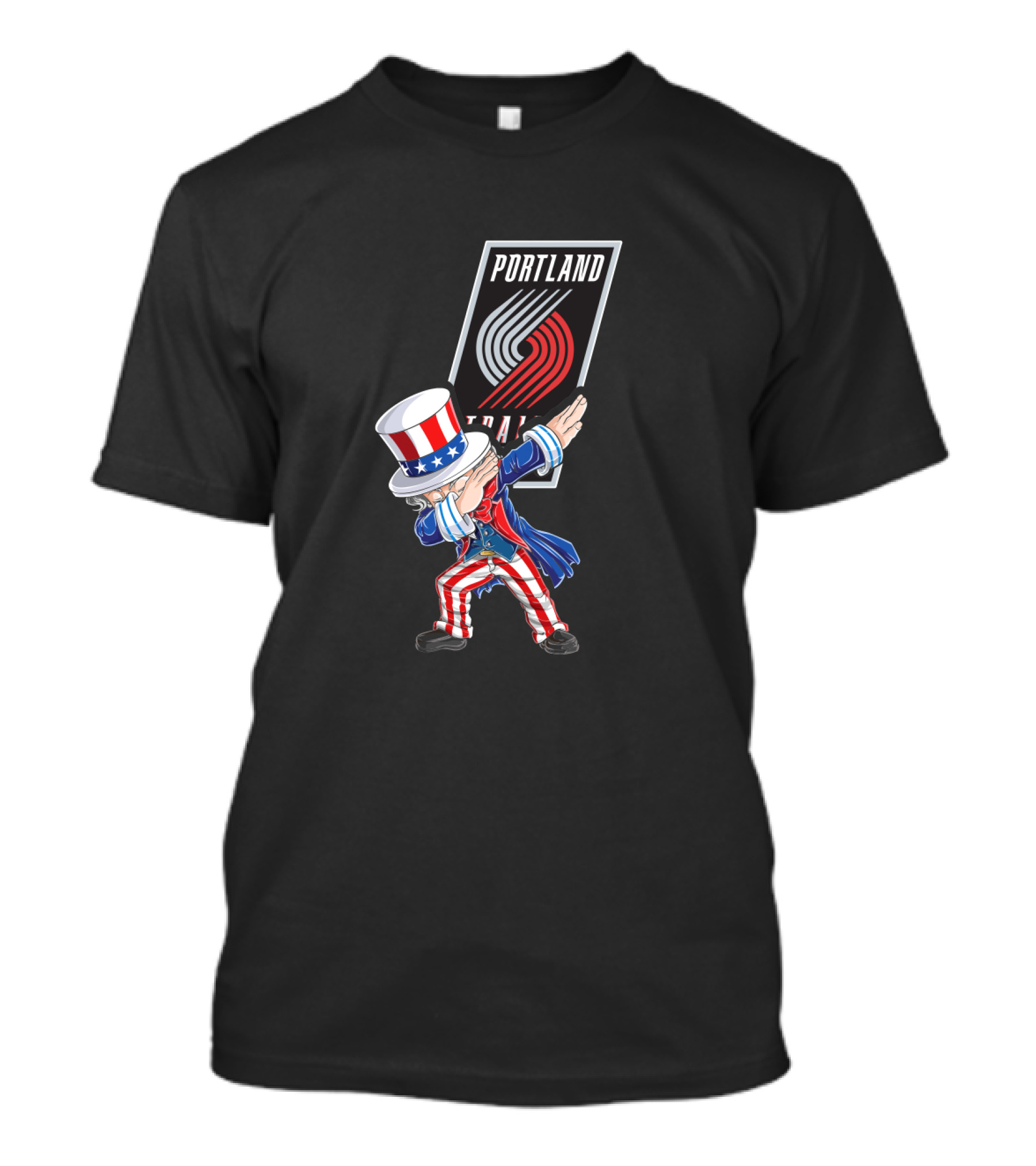 Uncle Sam Dabbing With Portland Trail Blazers Logo For 4th Of July T-Shirt
