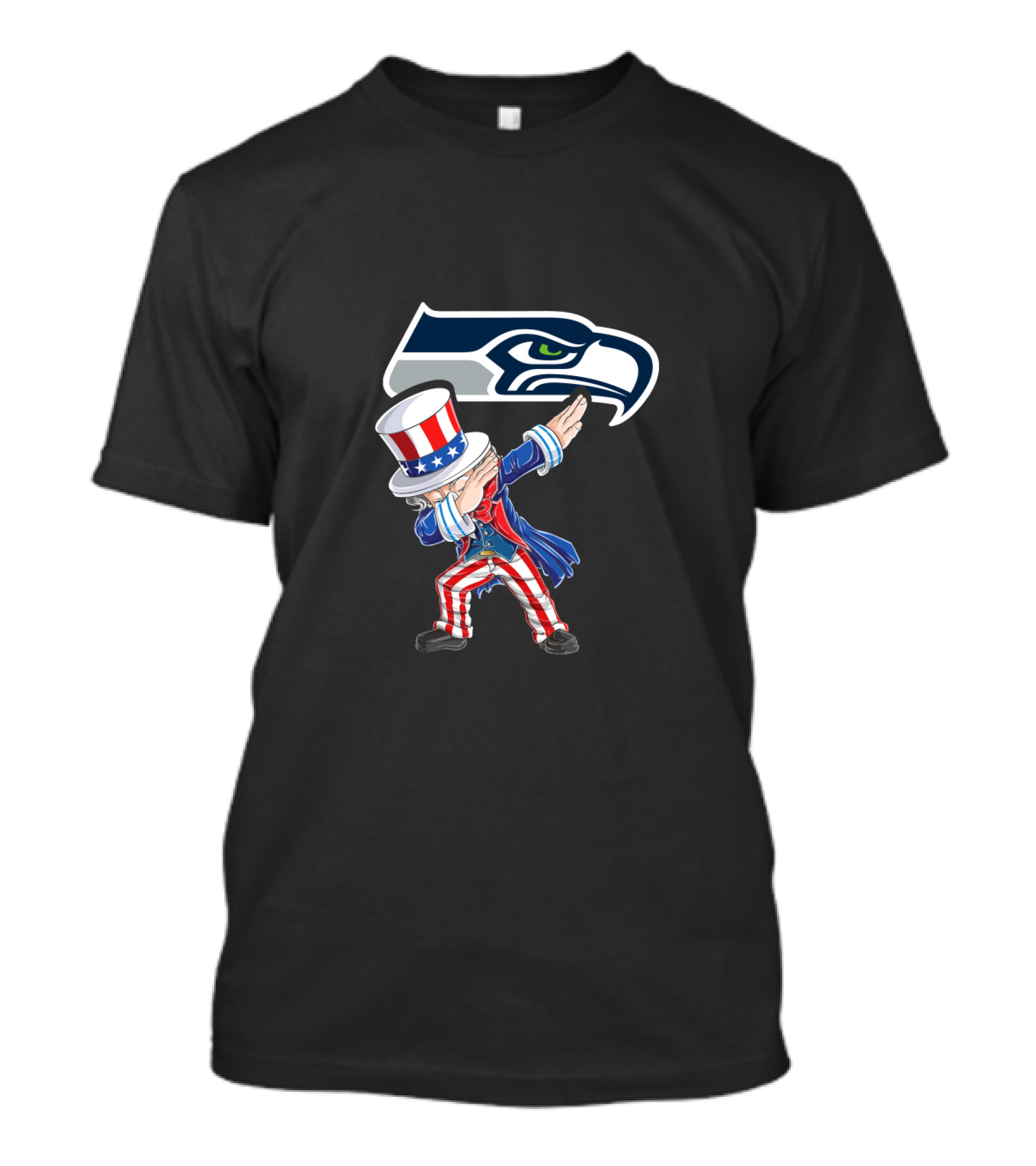 Uncle Sam Dabbing Seattle Seahawks 4th Of July T-Shirt