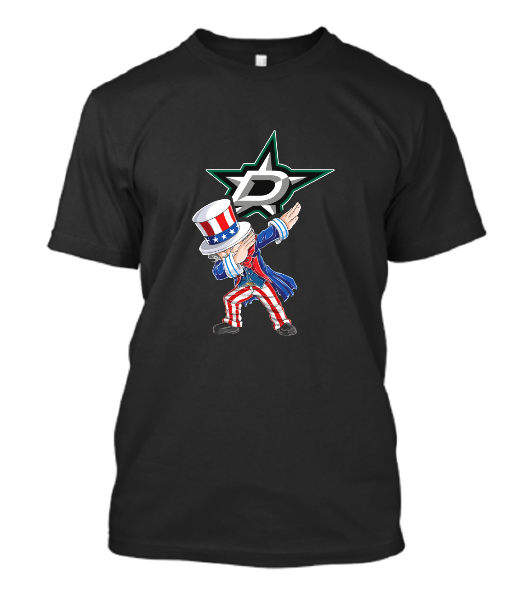 Uncle Sam Dabbing Dallas Stars Logo 4th July T-Shirt