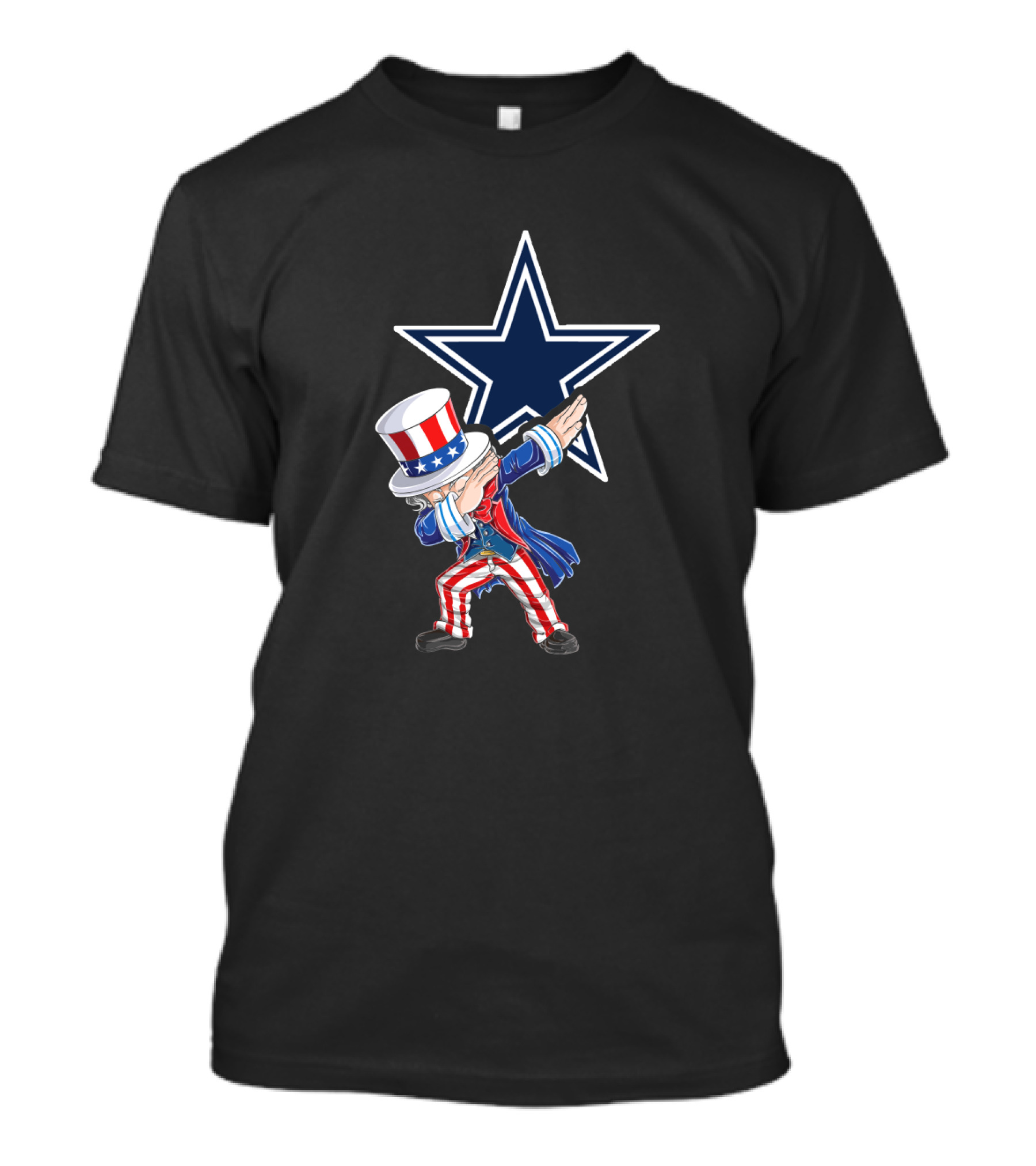 Uncle Sam Dabbing Dallas Cowboys Fans 4th July Celebration Star T-Shirt
