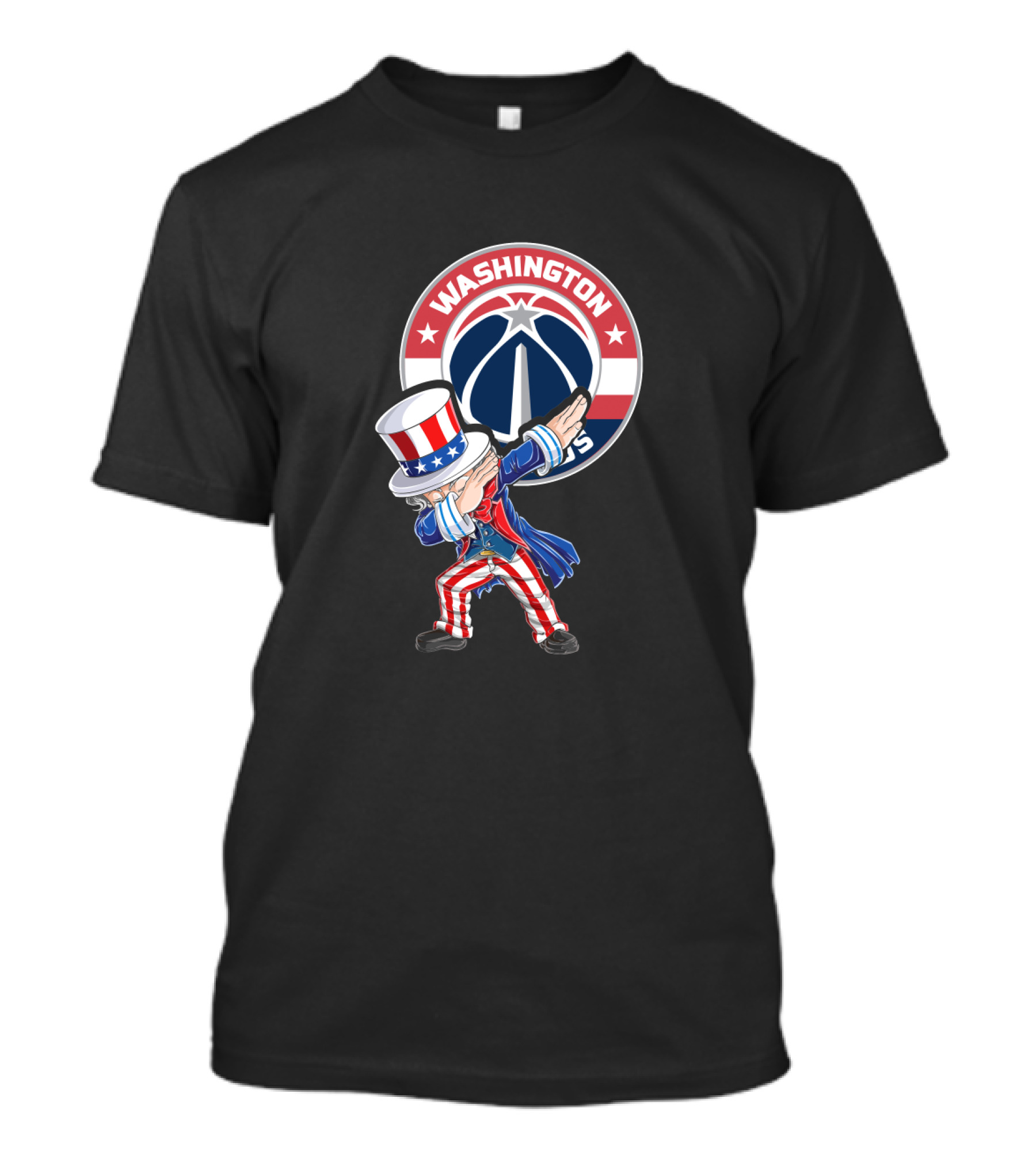 Uncle Sam Dabbing With Washington Wizards Logo 4th July T-Shirt