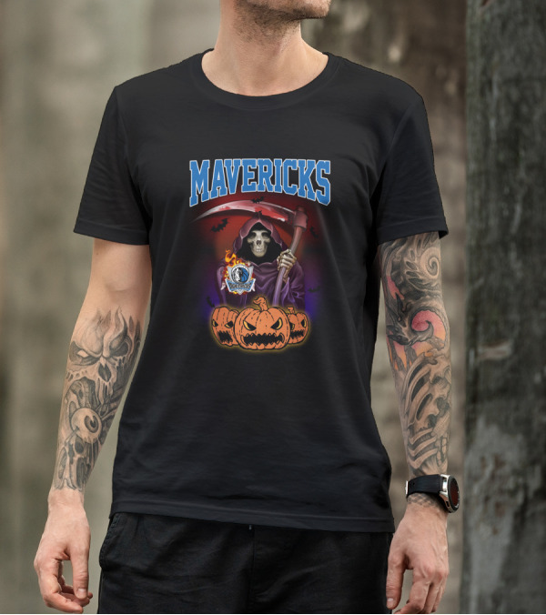 Mavericks Grim Reaper Halloween Pumpkins Scythe T-Shirt