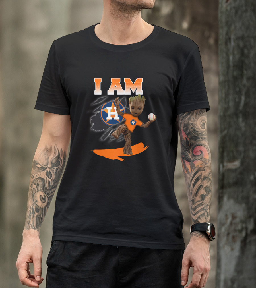I Am Houston Astros Groot Fan Baseball T-Shirt